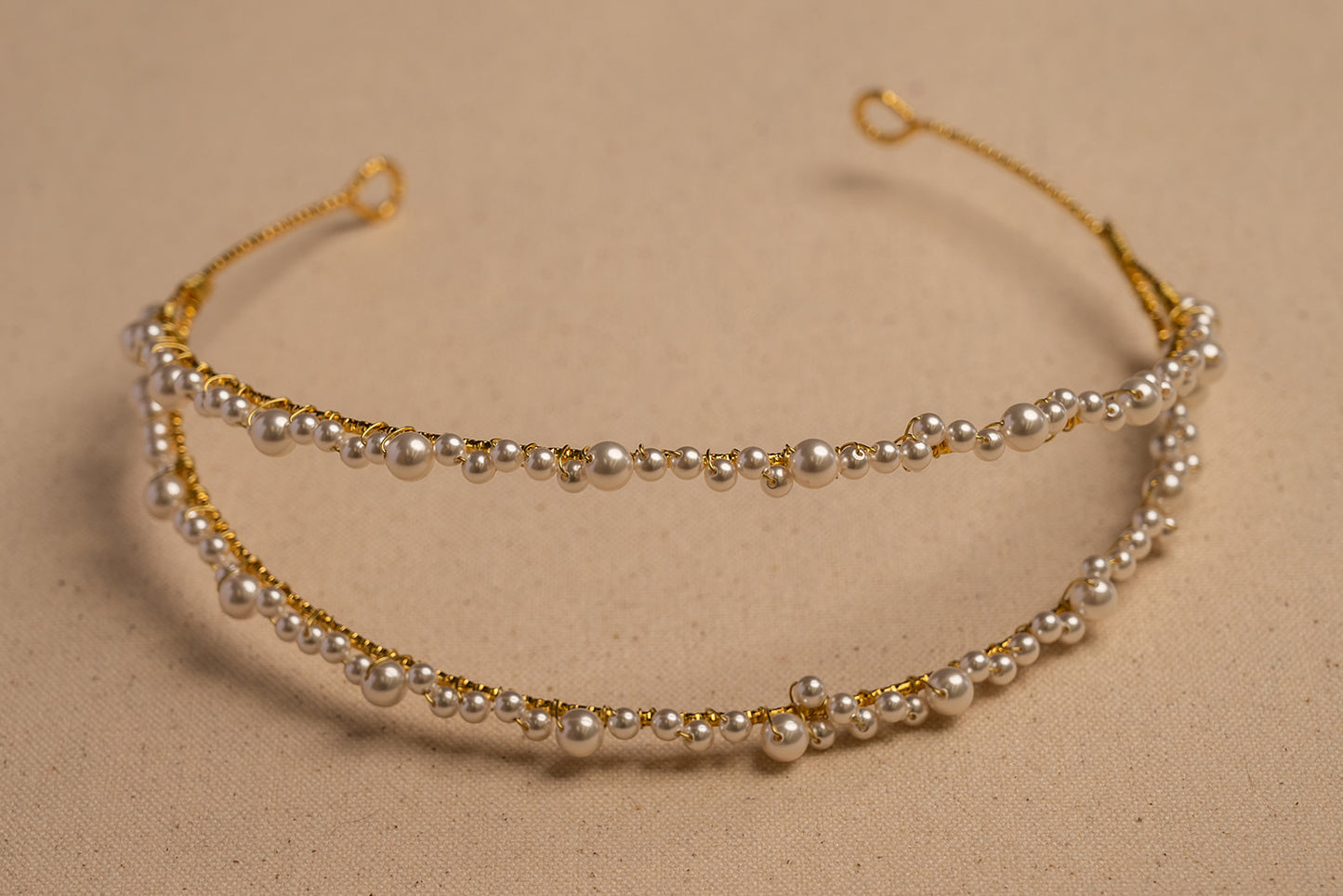 Double Vine Delicate Pearl Crown – Bridal Wedding Hair Piece