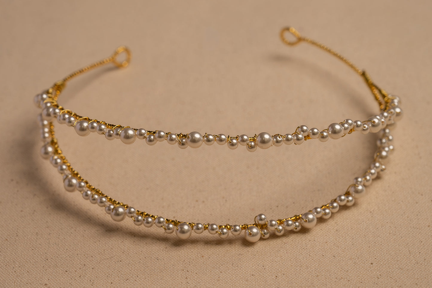 Double Vine Delicate Pearl Crown – Bridal Wedding Hair Piece