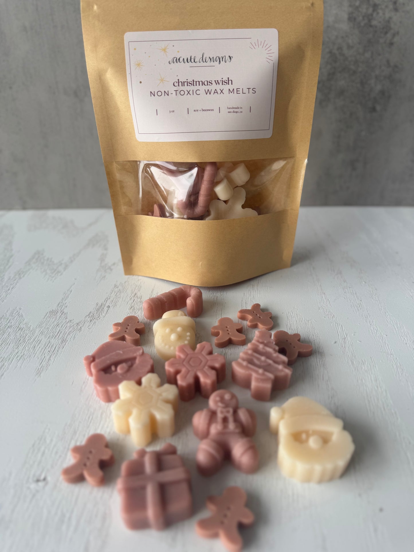 Holiday Scented Soy and Beeswax Wax Melts, Winter Forest & Christmas Wishes