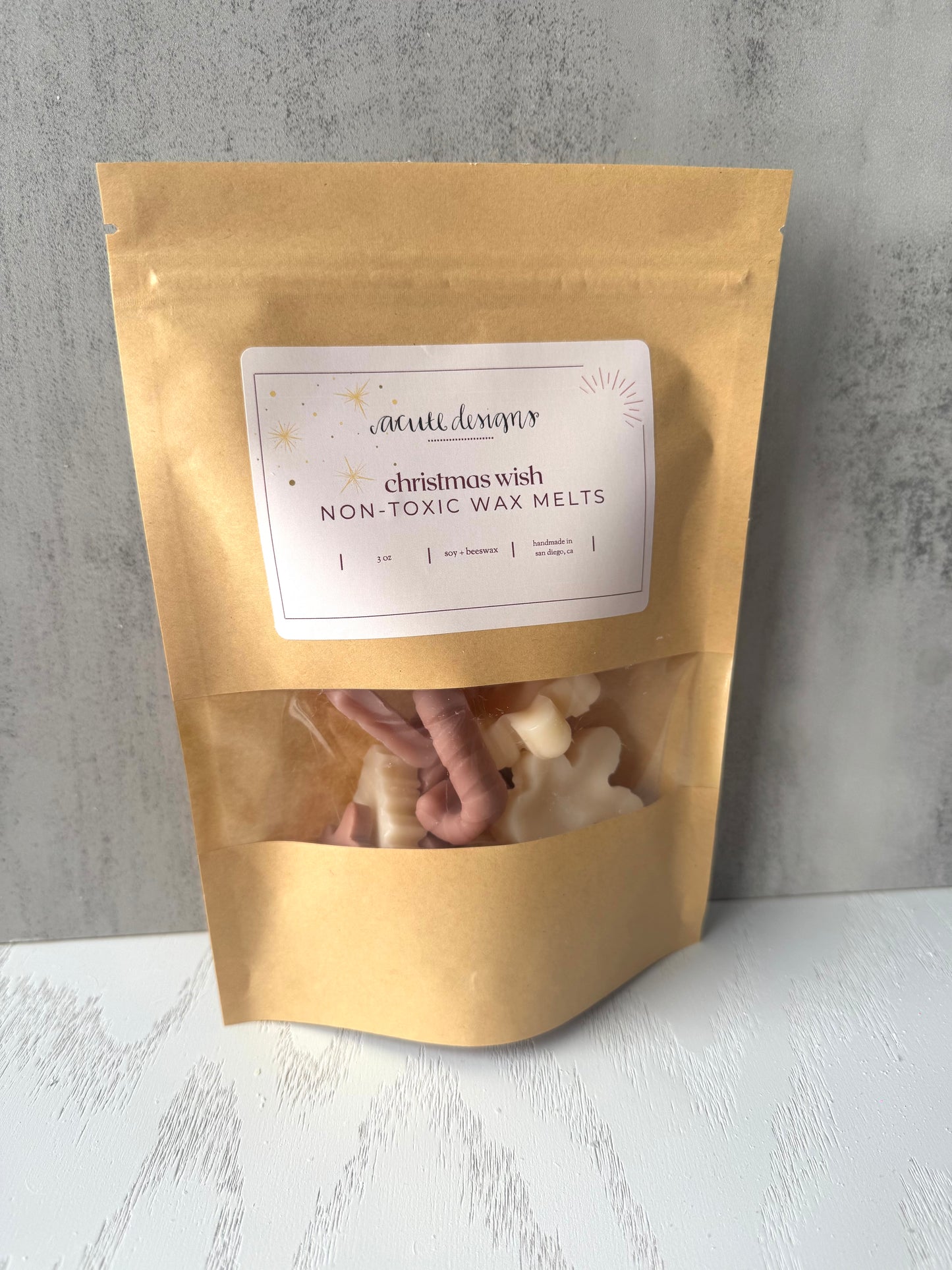 Holiday Scented Soy and Beeswax Wax Melts, Winter Forest & Christmas Wishes