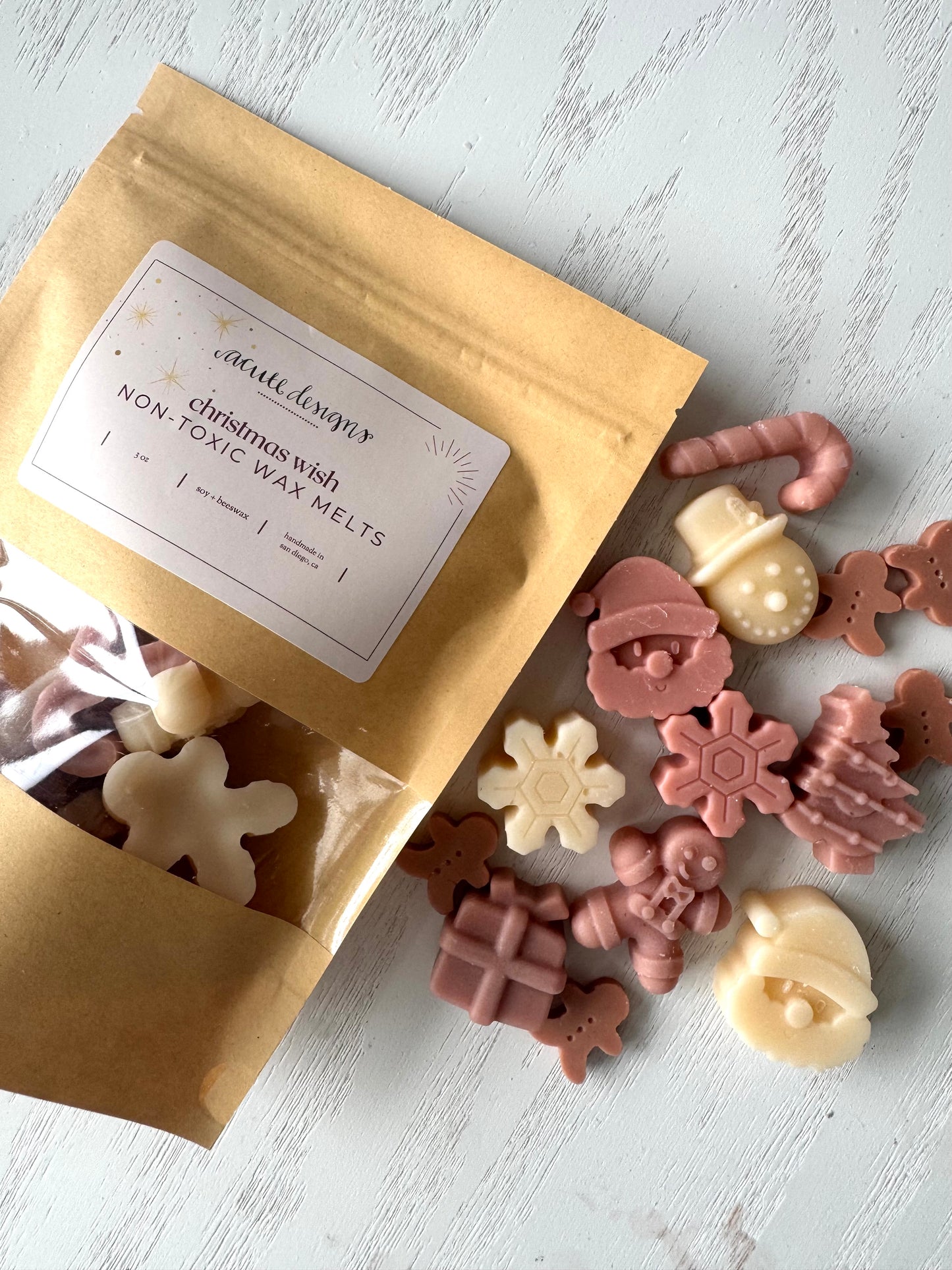 Holiday Scented Soy and Beeswax Wax Melts, Winter Forest & Christmas Wishes