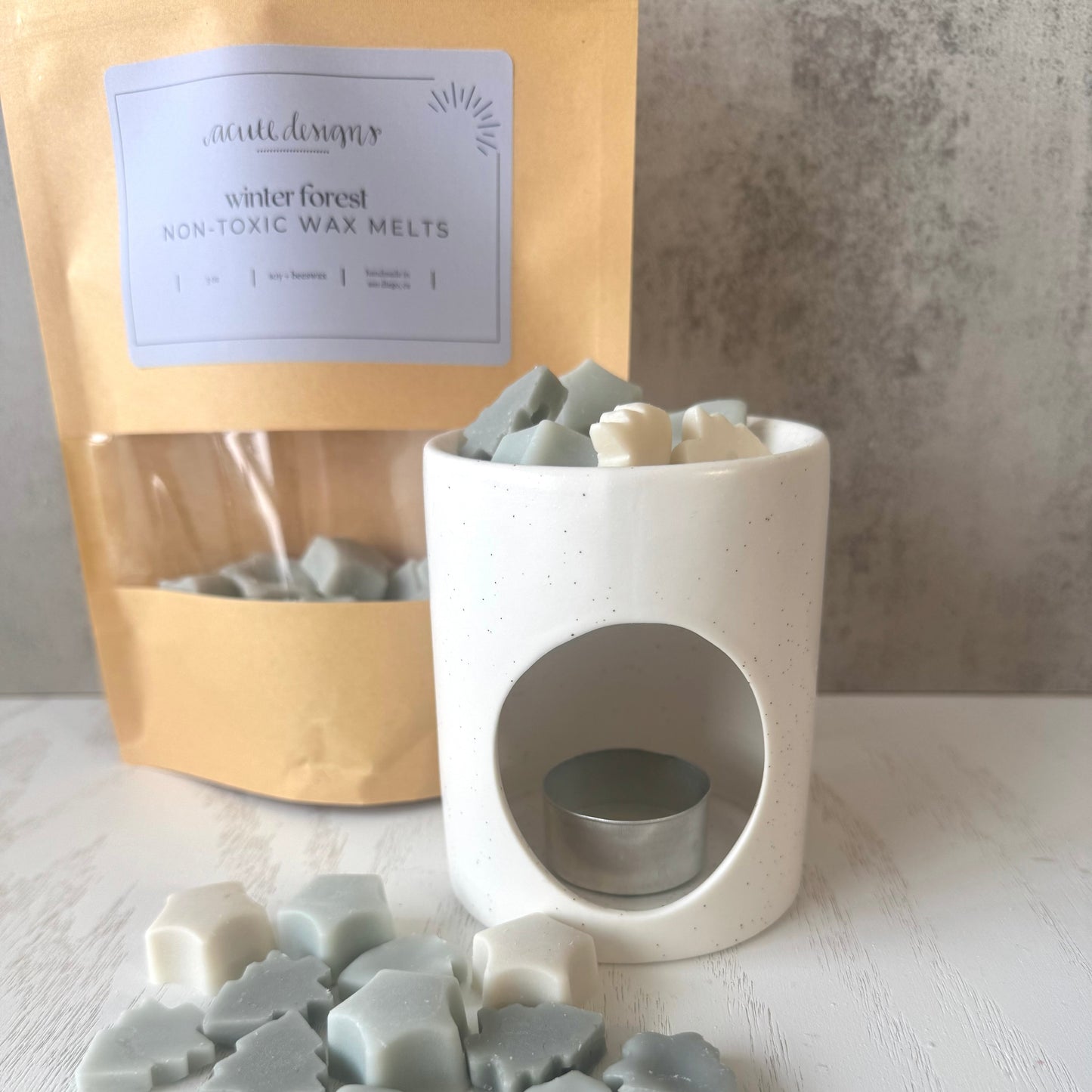 Holiday Scented Soy and Beeswax Wax Melts, Winter Forest & Christmas Wishes