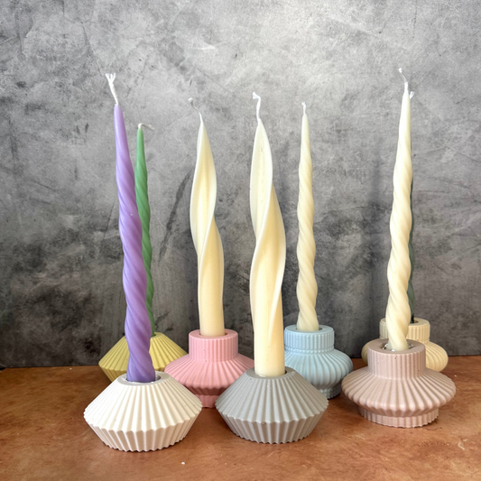 Corkscrew Taper Candles - large and small, tabletop decor