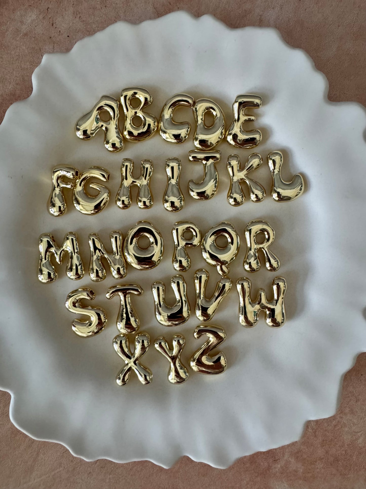 Bubble Letter Initial Necklace