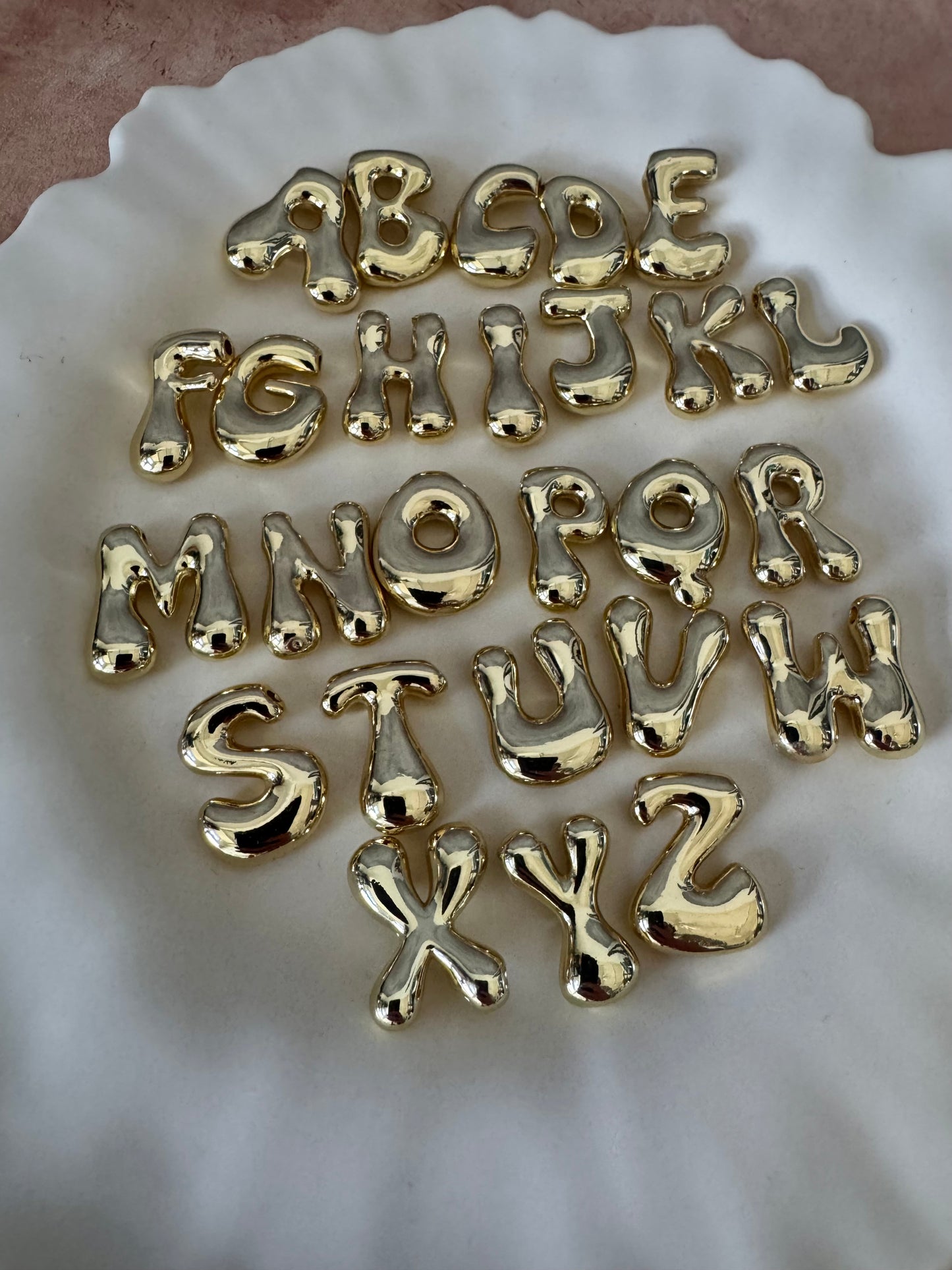 Bubble Letter Initial Necklace