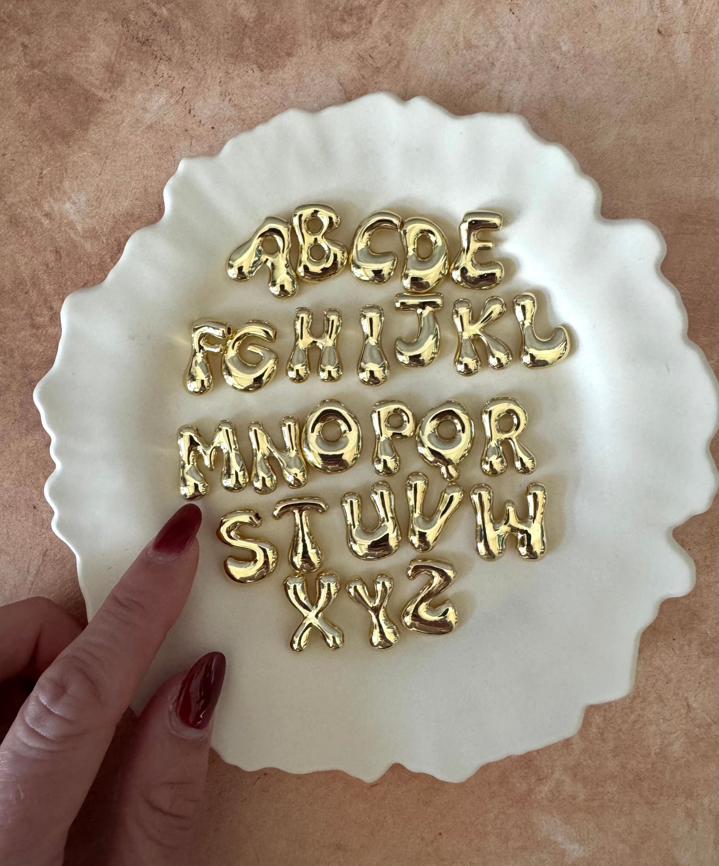 Bubble Letter Initial Necklace