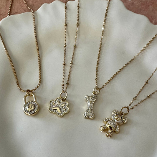 Mini Sparkly Single Charm Necklace