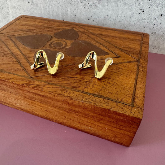 Abstract Gold Wave Studs