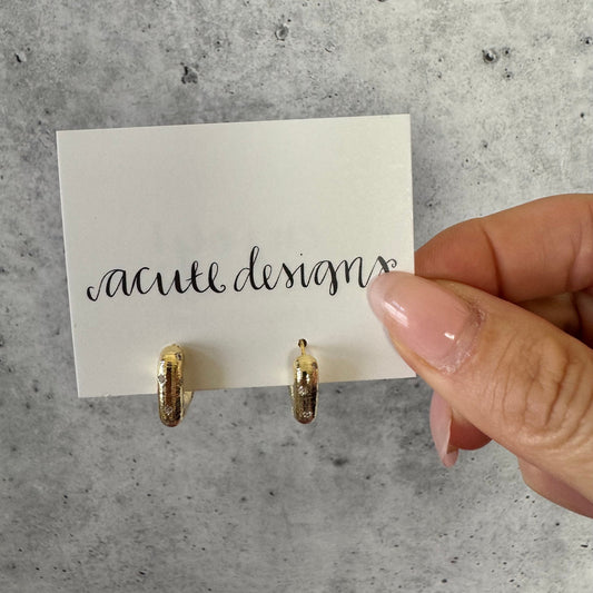 Square Crystal Studded Hoops