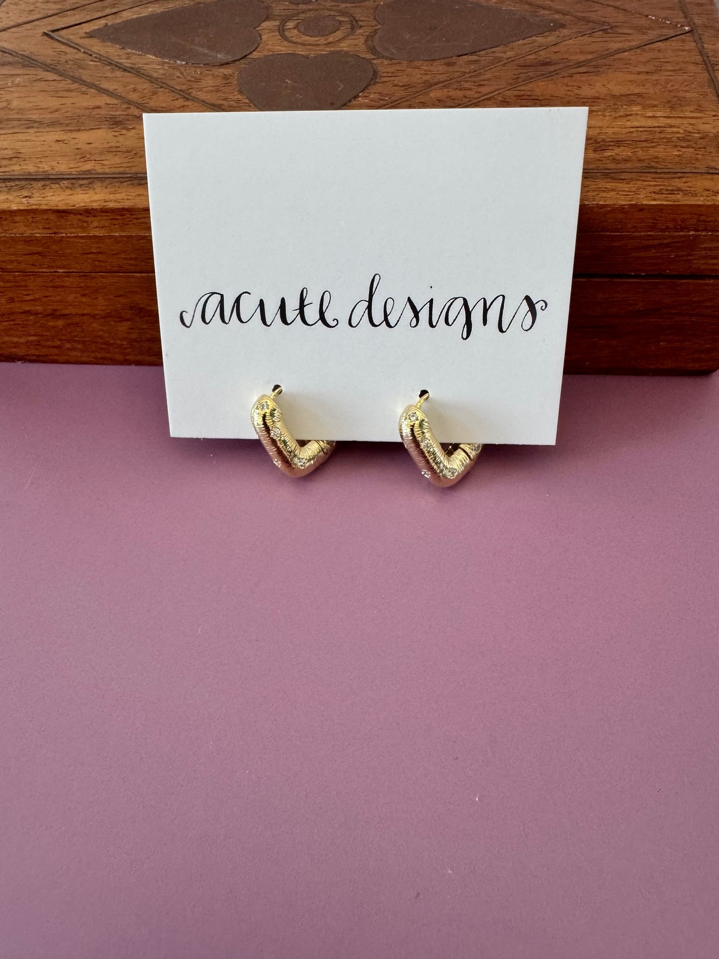 Square Crystal Studded Hoops