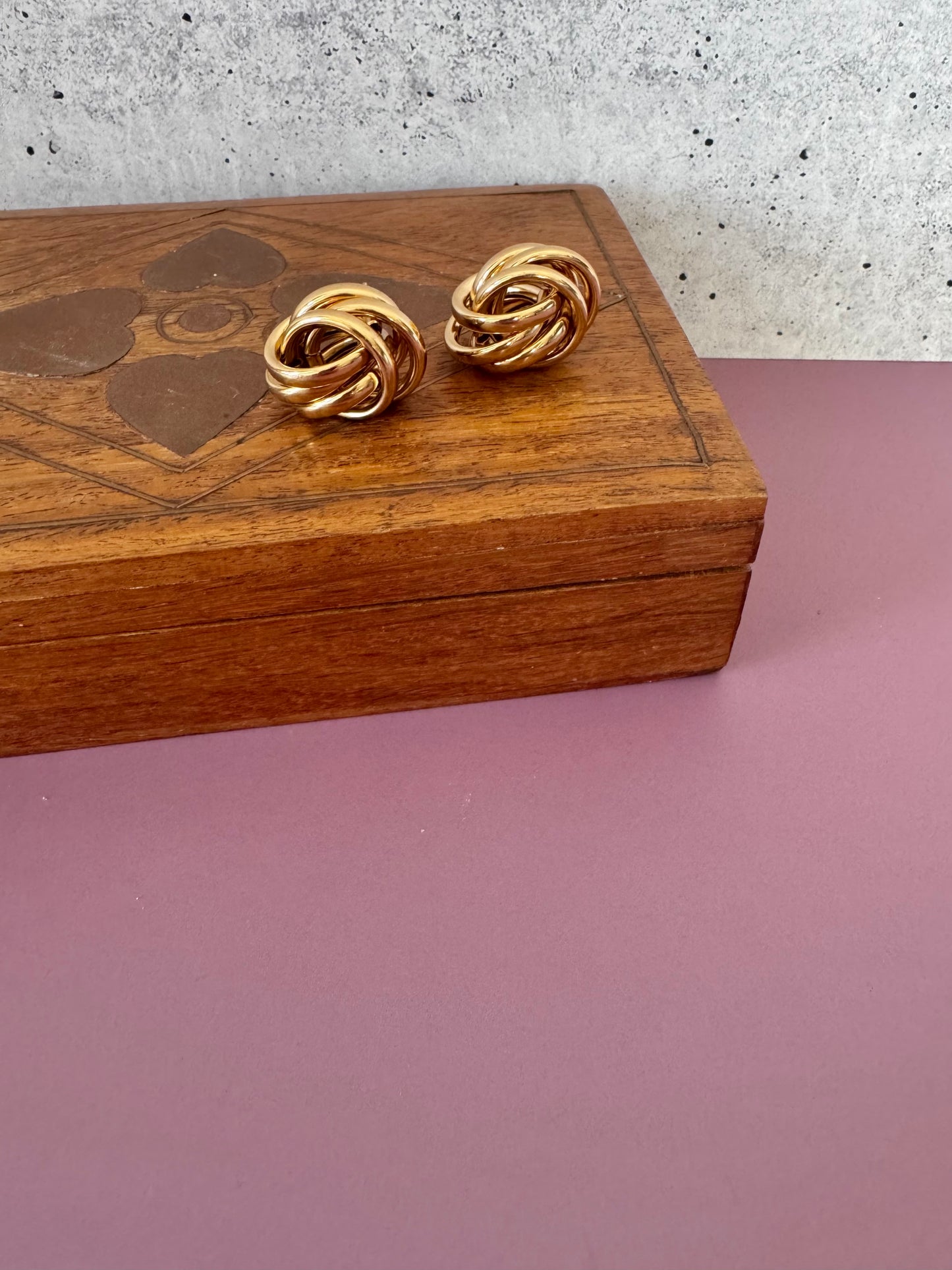 Oversized Gold Knot Stud Earrings
