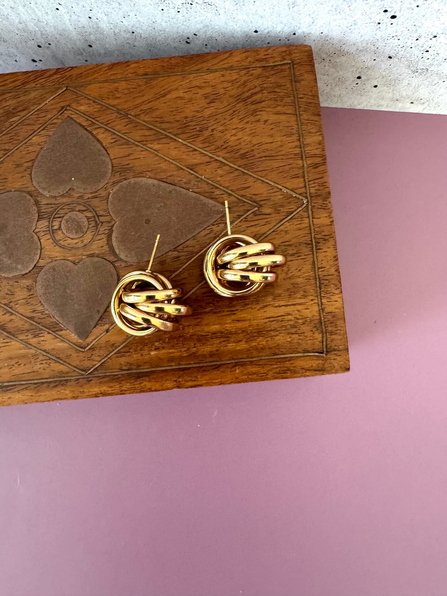 Oversized Gold Knot Stud Earrings