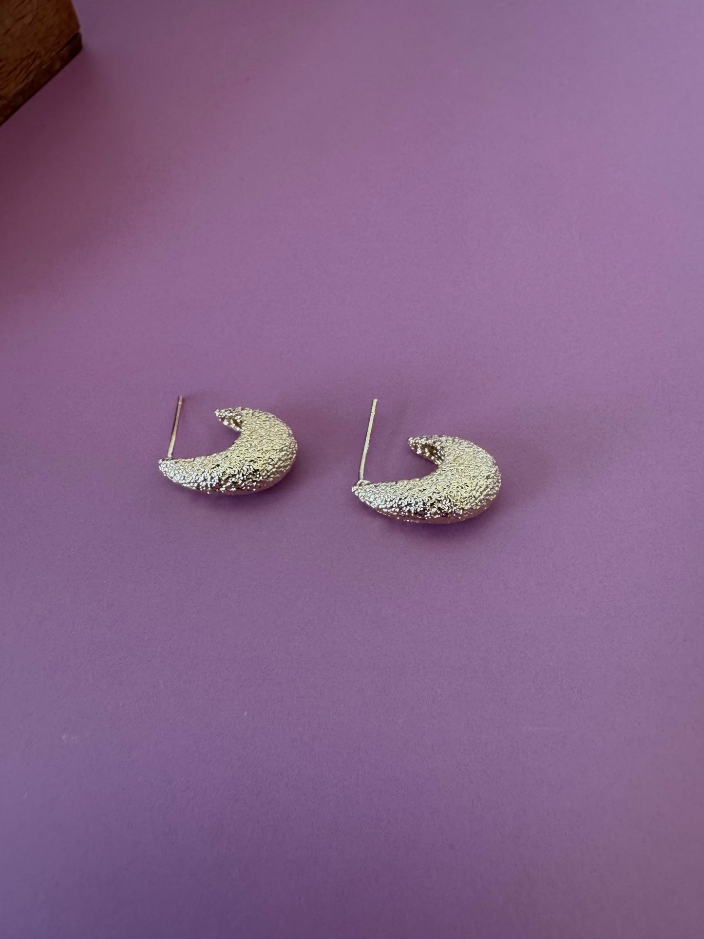 Textured Gold Teardrop Stud Earrings