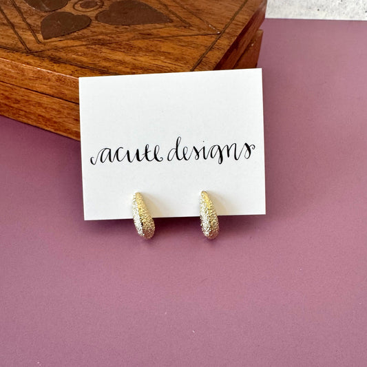 Textured Gold Teardrop Stud Earrings