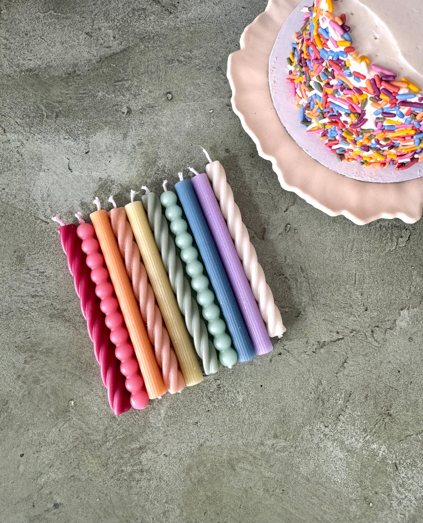 Shaped Birthday Candles, Set of ten, party candles, cake candles