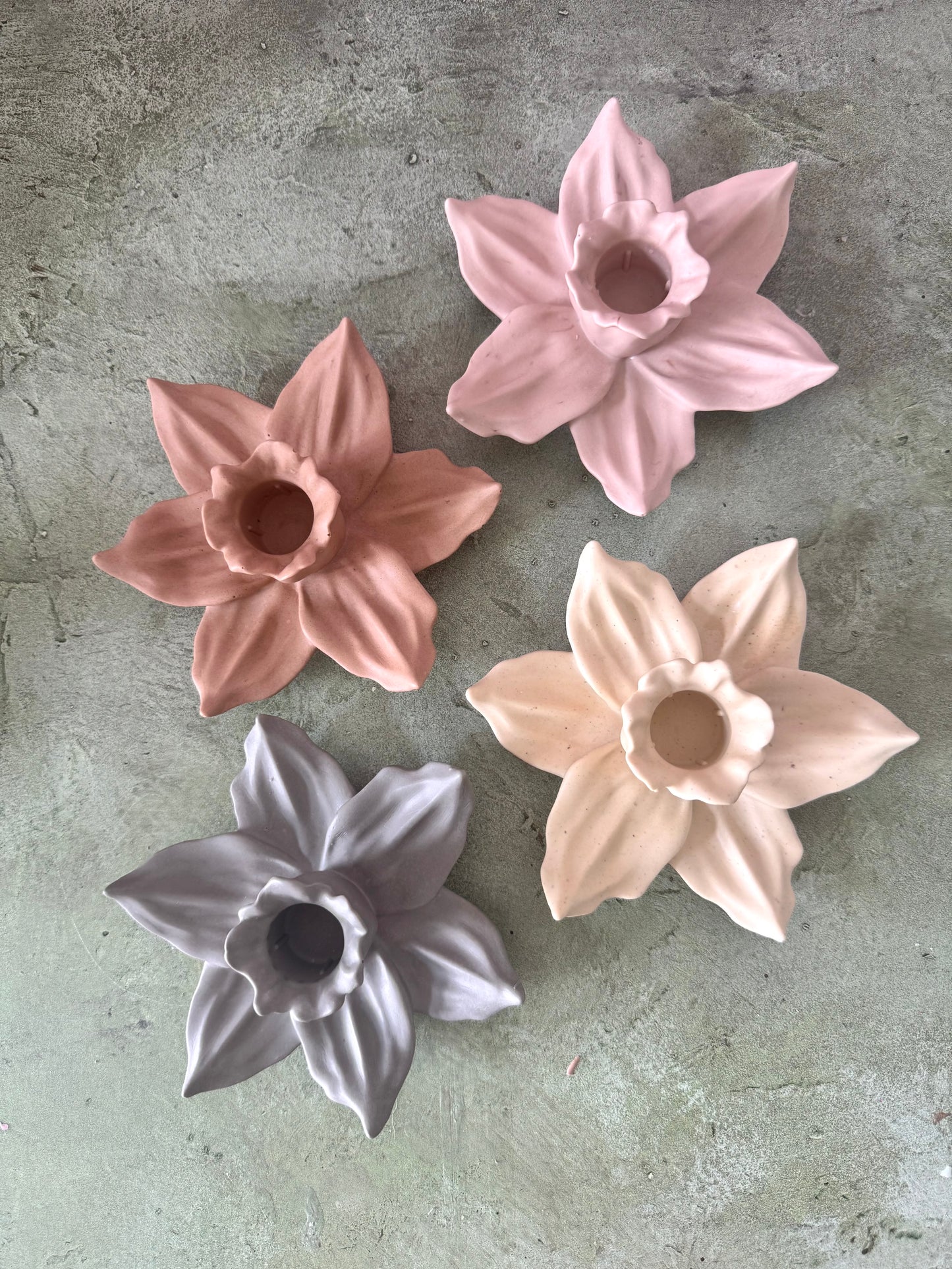 Flower Candlestick Holders, Home Decor, candle holders, tabletop, handmade