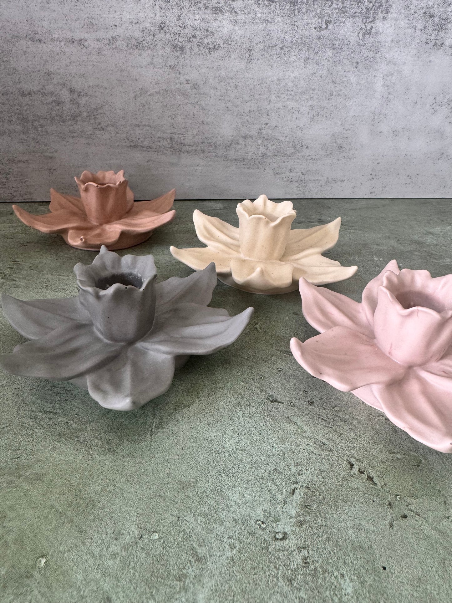 Flower Candlestick Holders, Home Decor, candle holders, tabletop, handmade