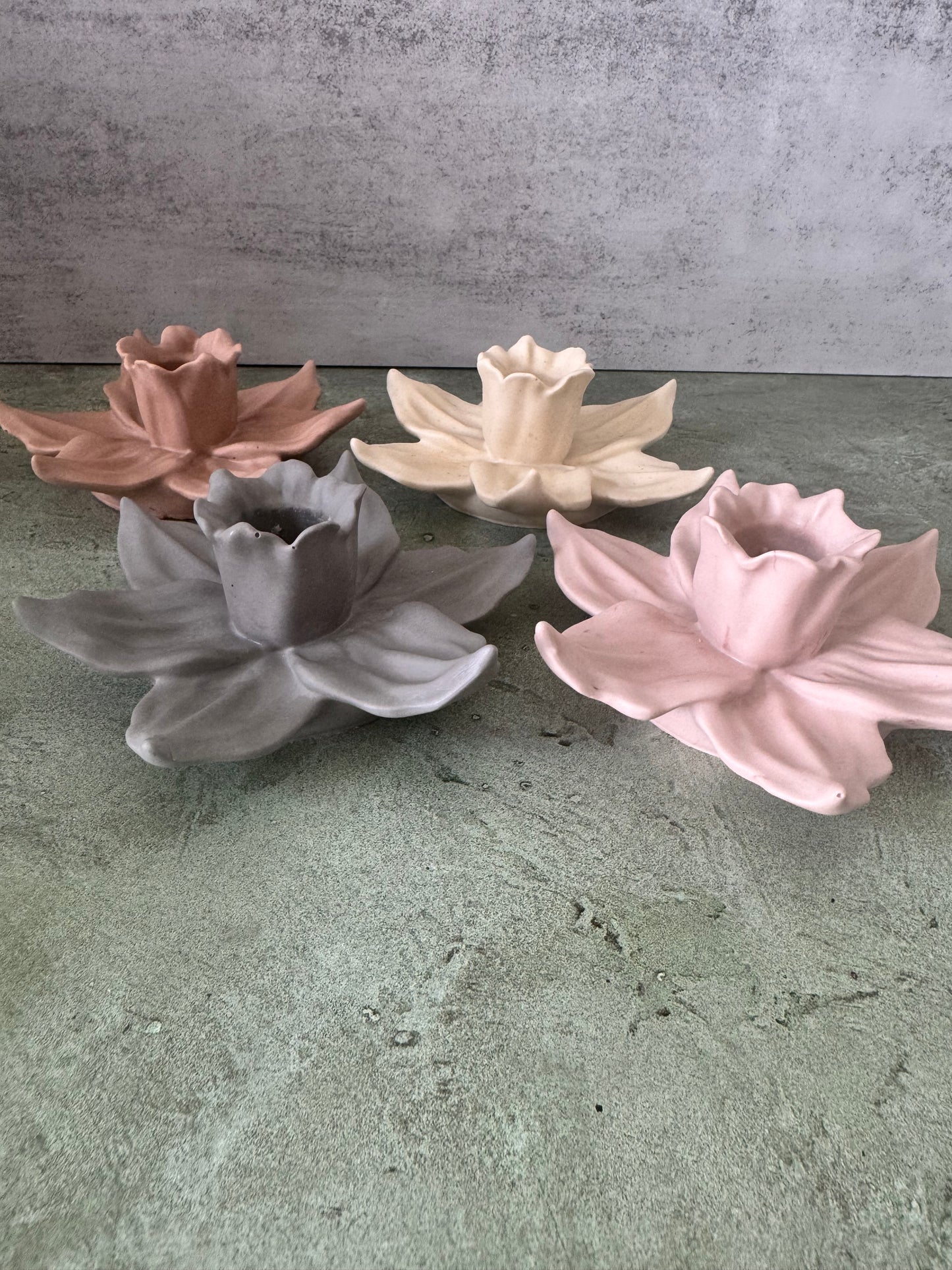 Flower Candlestick Holders, Home Decor, candle holders, tabletop, handmade