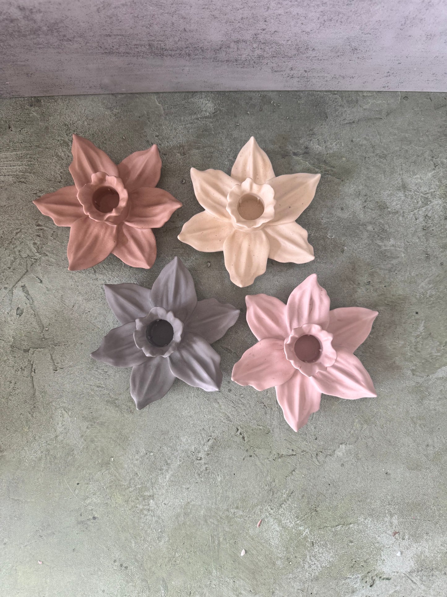 Flower Candlestick Holders, Home Decor, candle holders, tabletop, handmade