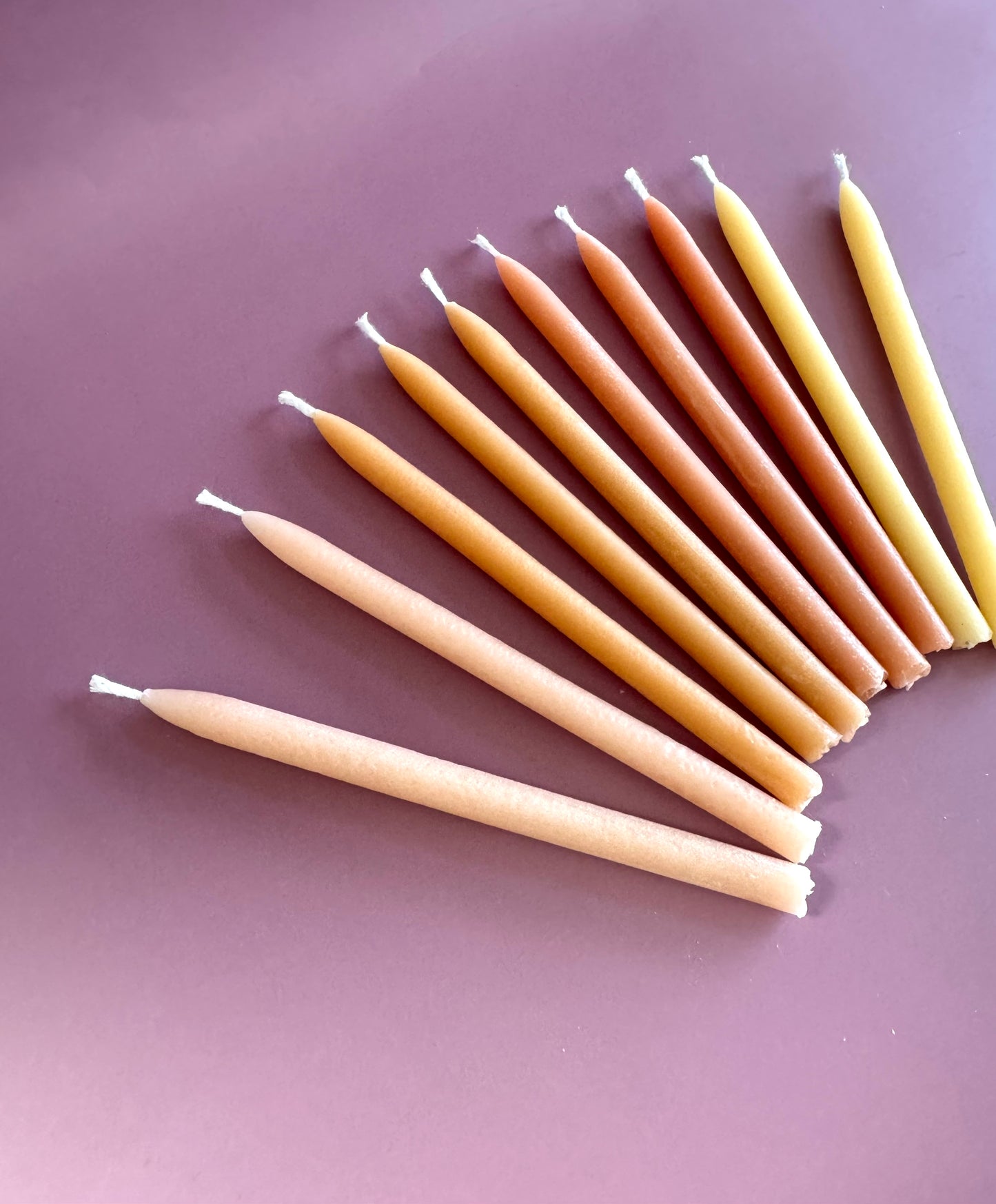 Birthday Candles, Set of ten, party candles, cake candle -  Beeswax Candle, Home Decor, boho, rainbow candles, tall skinny birthday candles