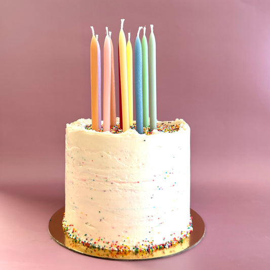 Birthday Candles, Set of ten, party candles, cake candle -  Beeswax Candle, Home Decor, boho, rainbow candles, tall skinny birthday candles