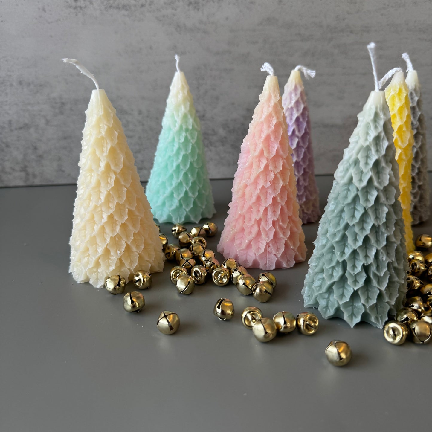 Frosty Retro Style Holiday Tree Candles, Decor, Christmas, Candlesticks, decor, gift, table scape, Taper Candle, novelty holiday decor