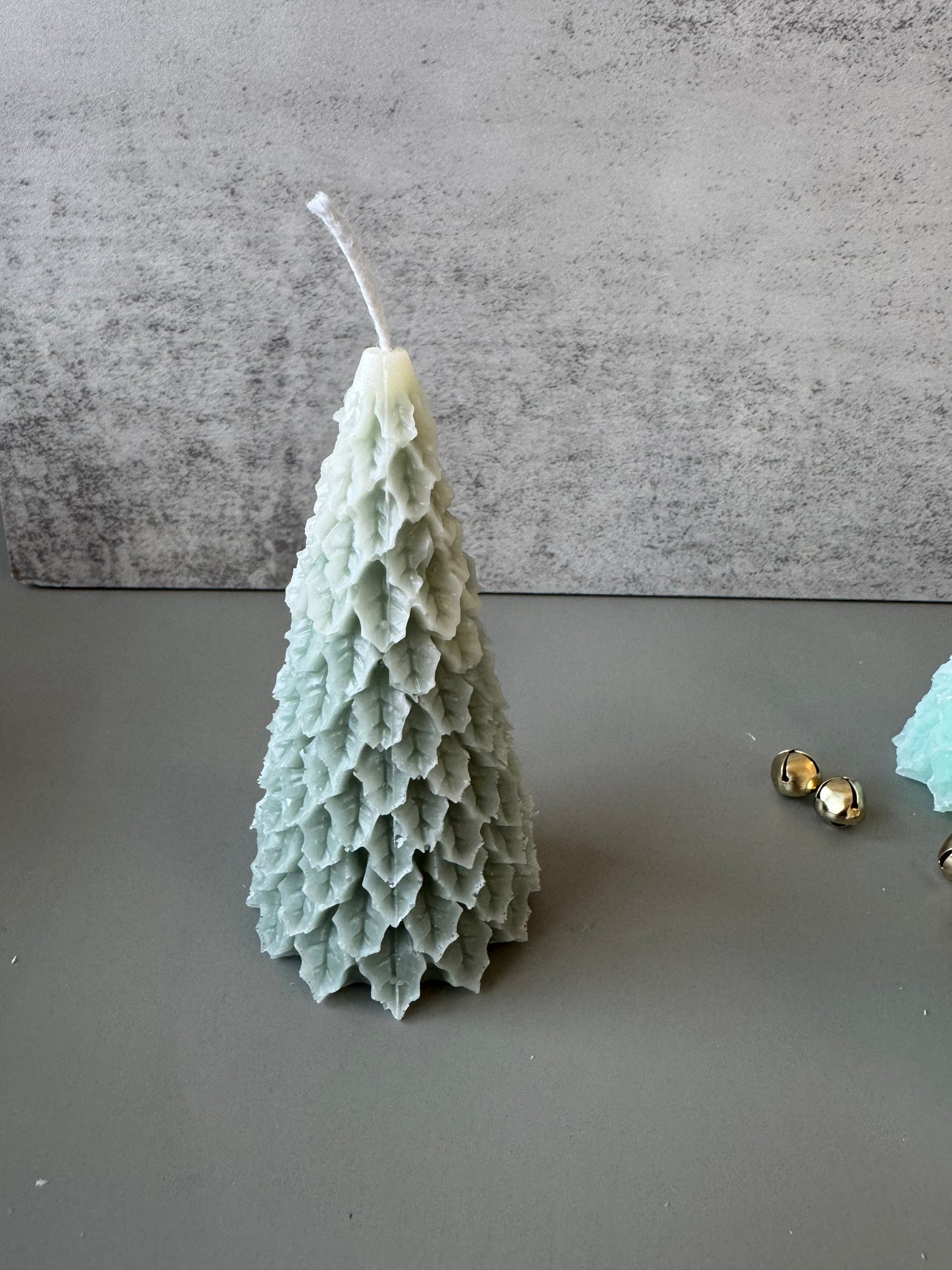 Frosty Retro Style Holiday Tree Candles, Decor, Christmas, Candlesticks, decor, gift, table scape, Taper Candle, novelty holiday decor