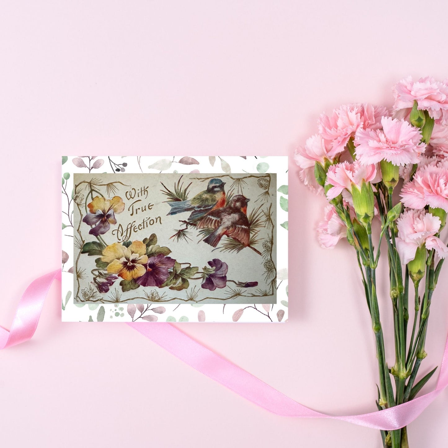 Vintage Birds Valentine's Day Card, Love, Greeting Card