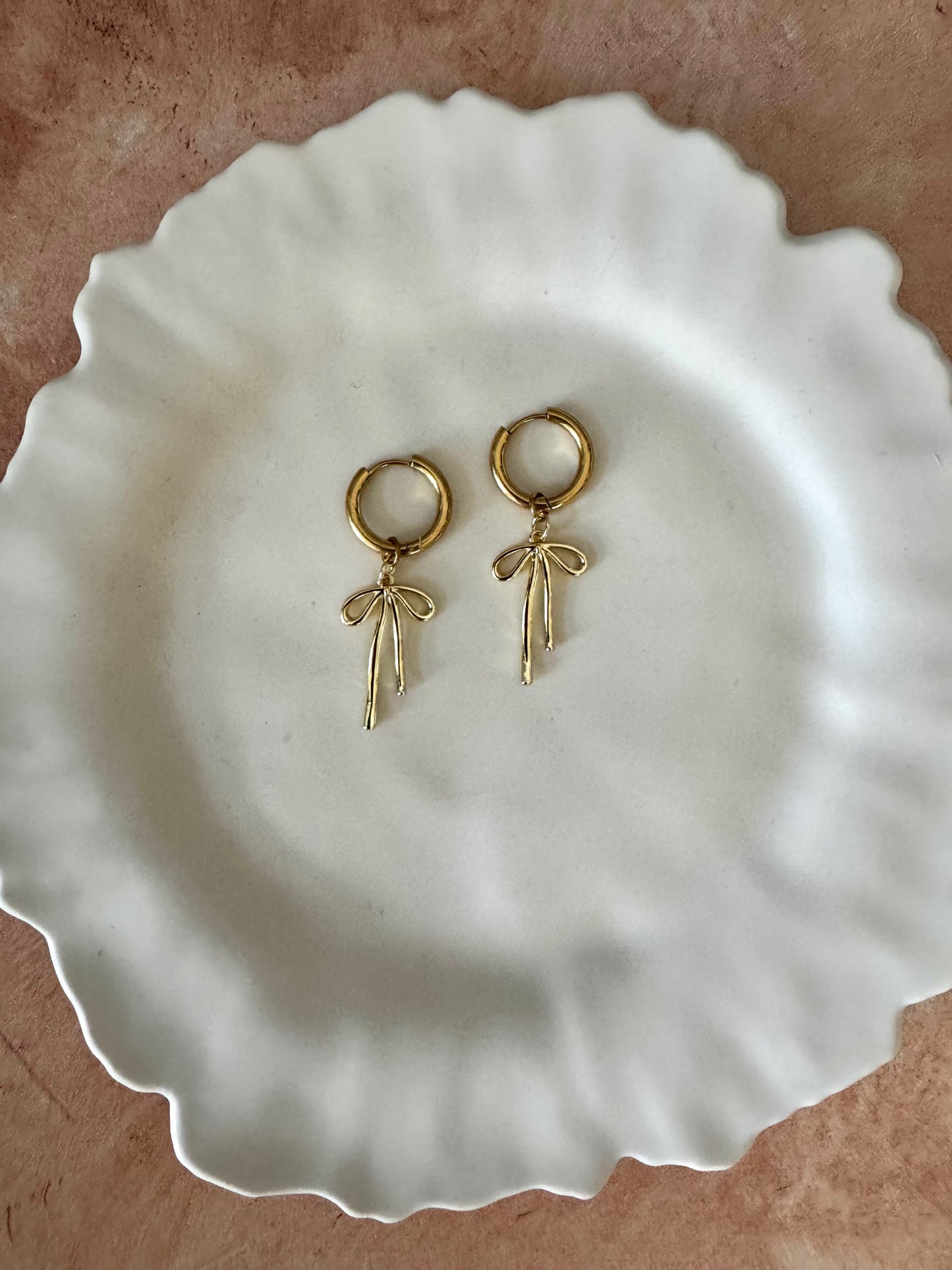 Delicate Bow Hoop Earrings