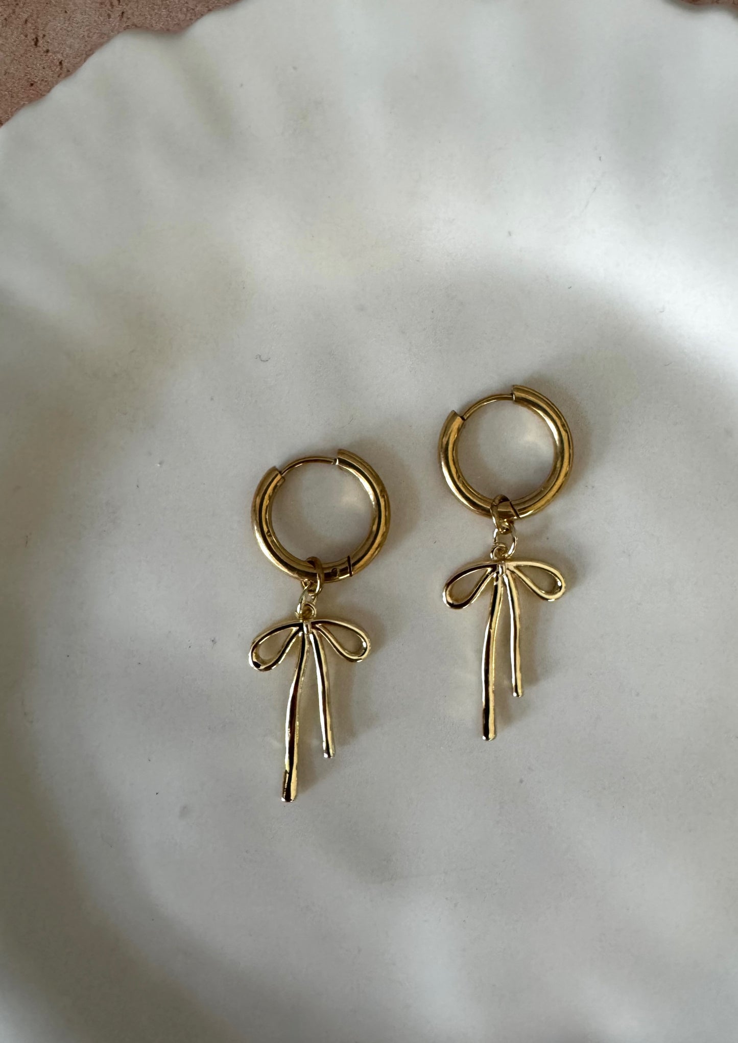 Delicate Bow Hoop Earrings