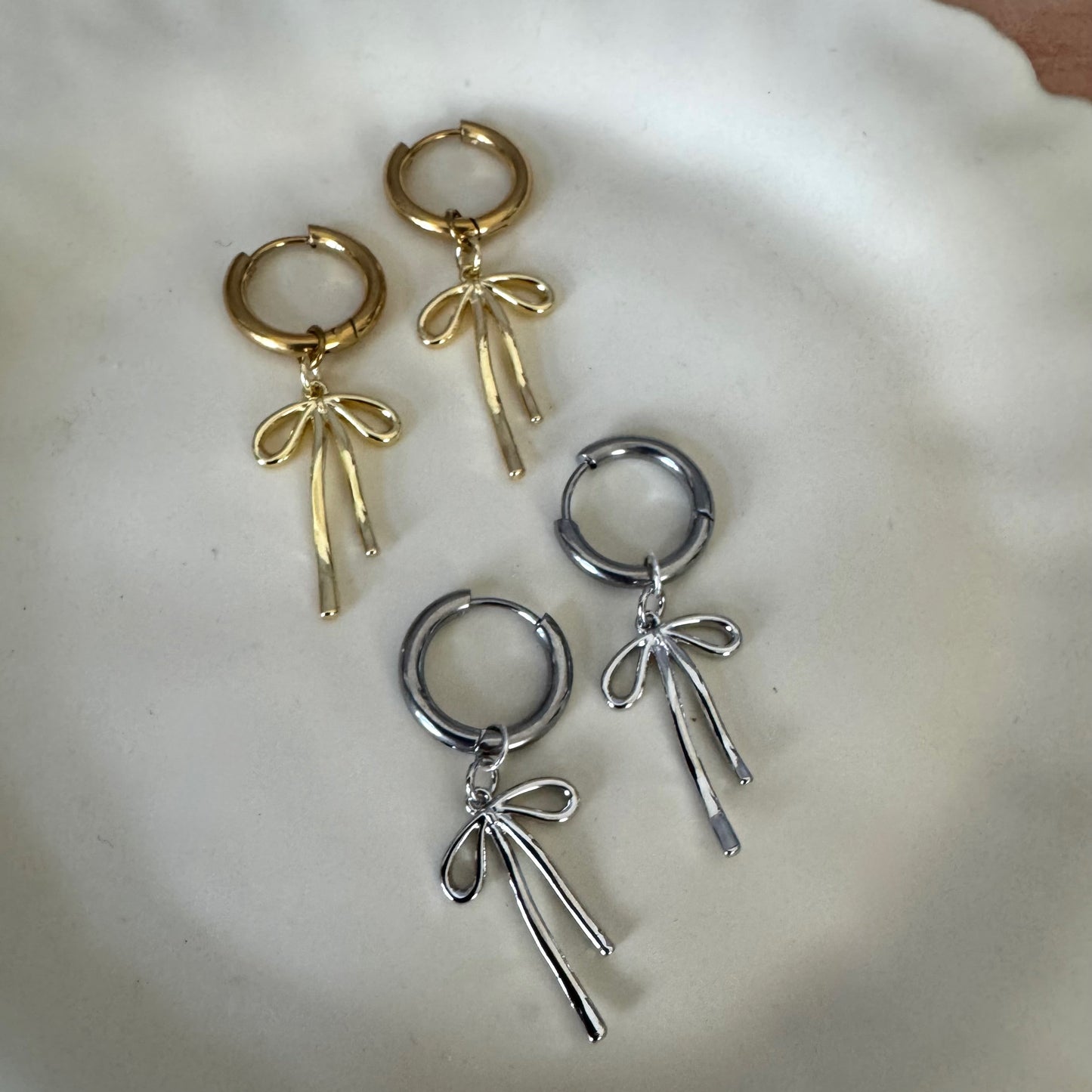 Delicate Bow Hoop Earrings
