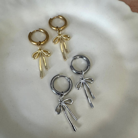 Delicate Bow Hoop Earrings