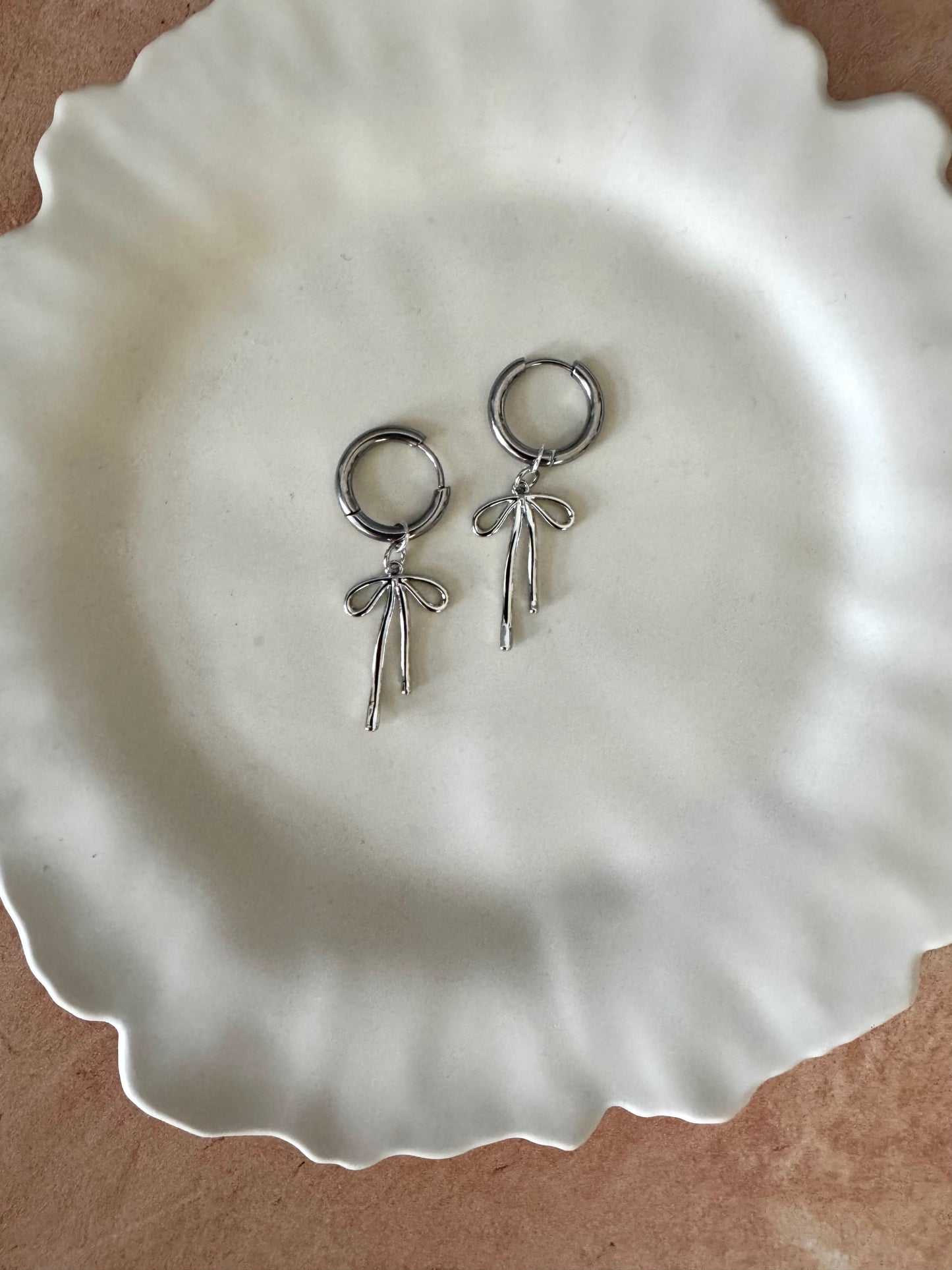 Delicate Bow Hoop Earrings