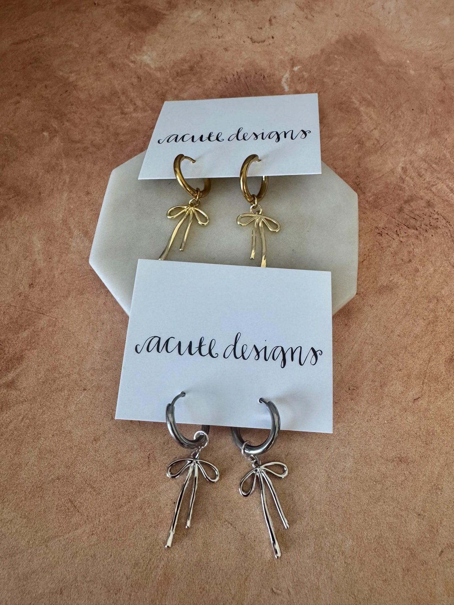 Delicate Bow Hoop Earrings