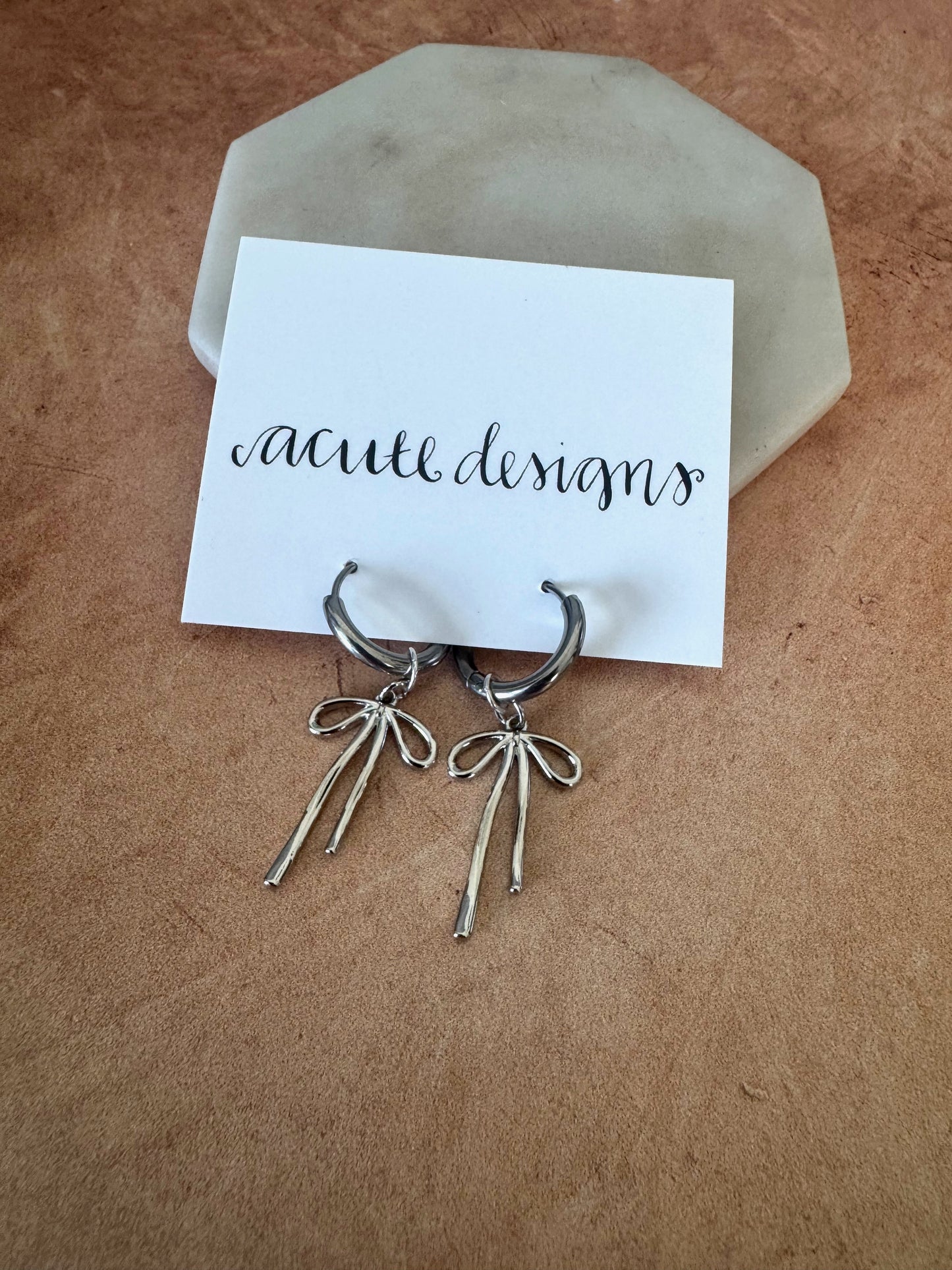 Delicate Bow Hoop Earrings