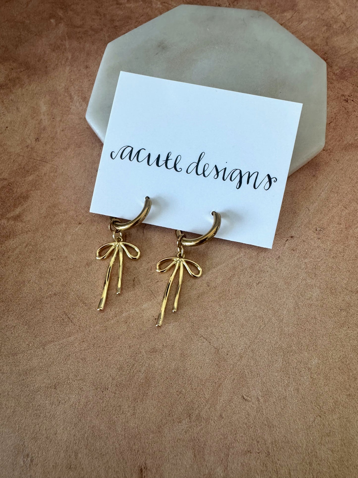 Delicate Bow Hoop Earrings