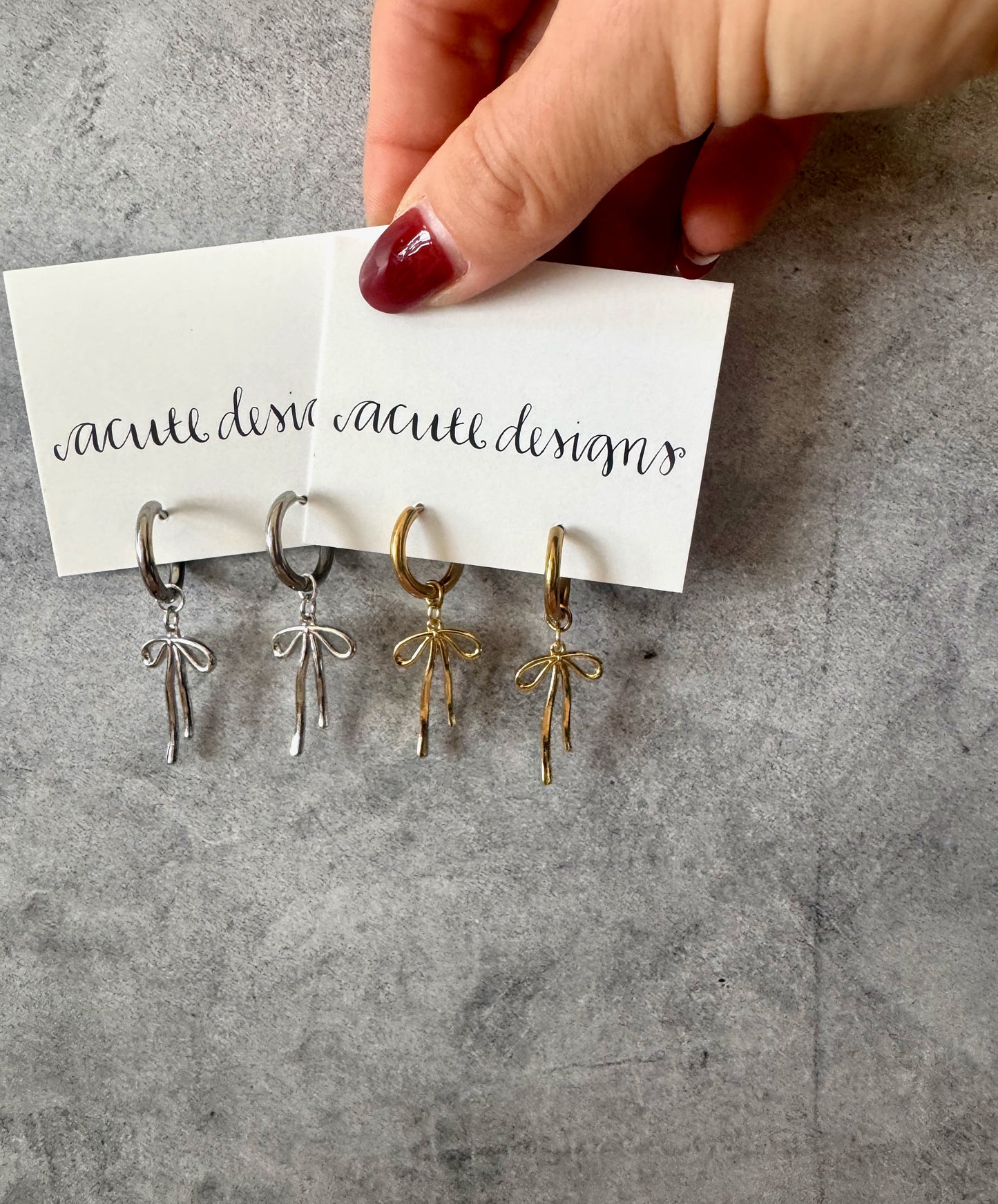 Delicate Bow Hoop Earrings