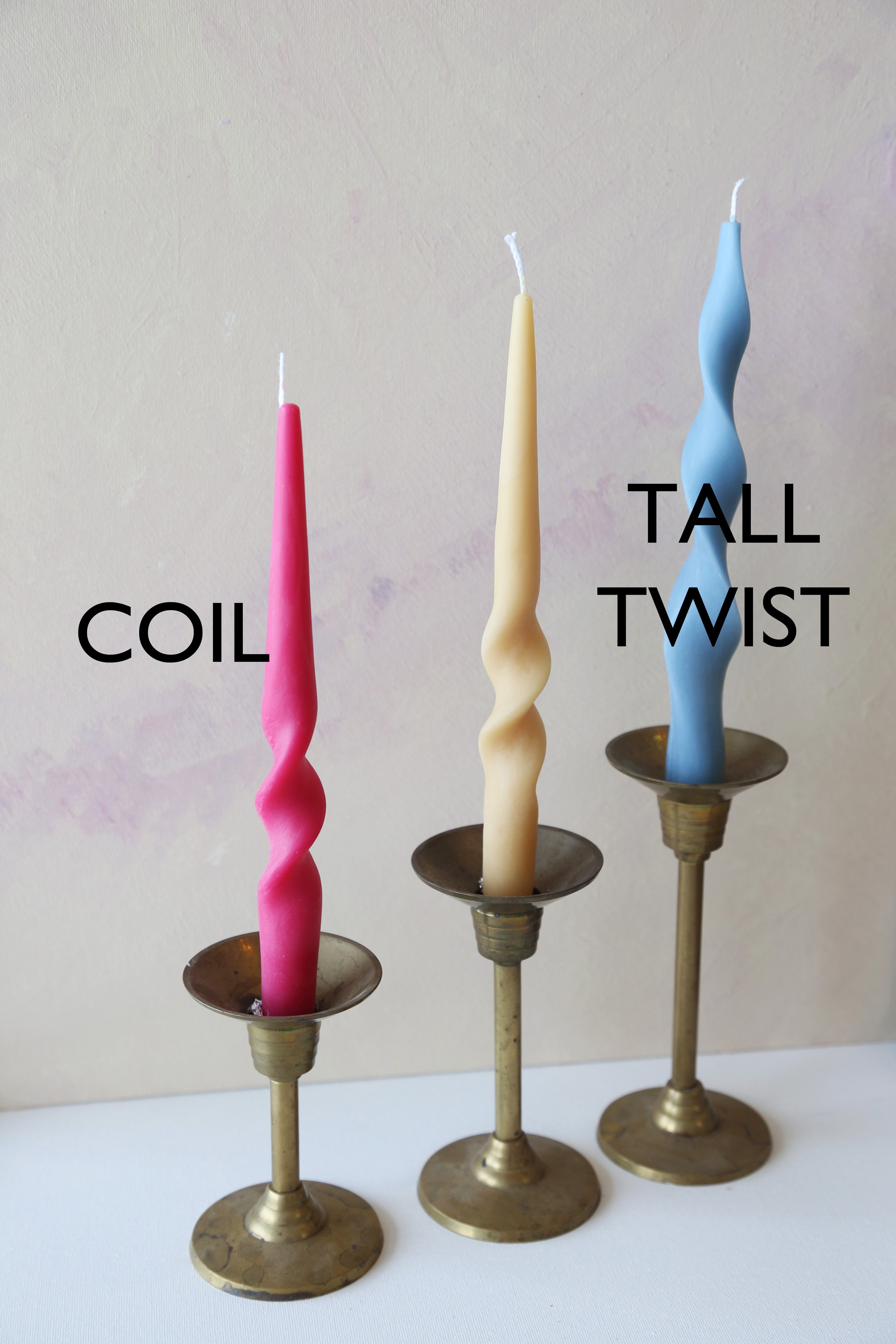 Taper Candles - Coil and Tall Twist Shapes, Home Decor