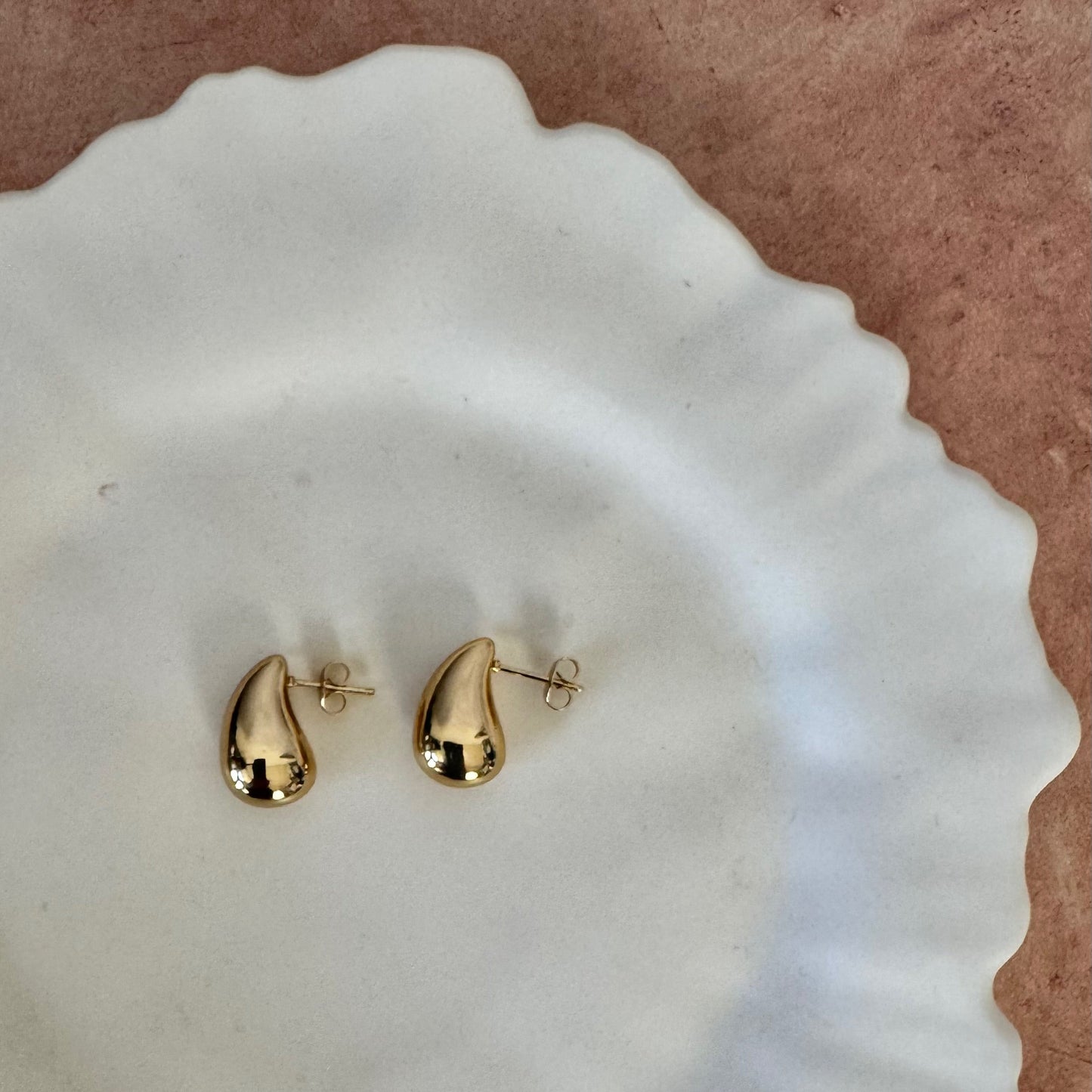 Chunky Mini Teardrop Gold Earrings