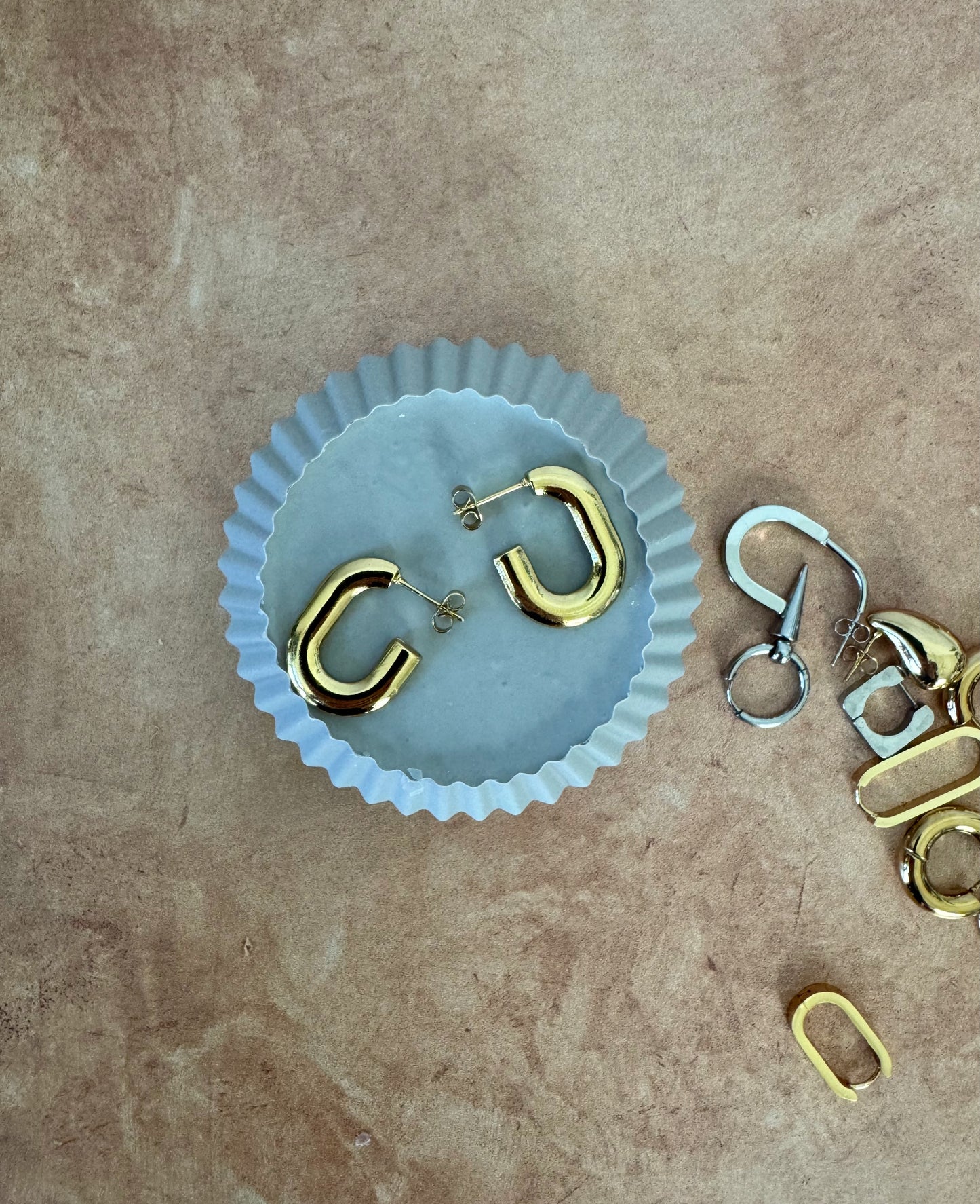 Chunky Oval Hoop Earrings