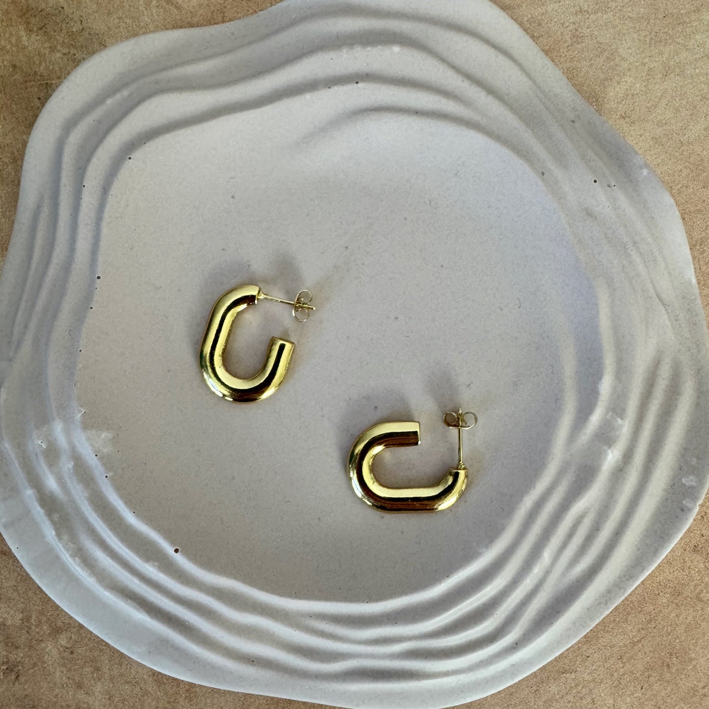 Chunky Oval Hoop Earrings