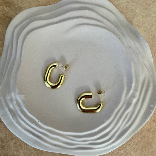 Chunky Oval Hoop Earrings