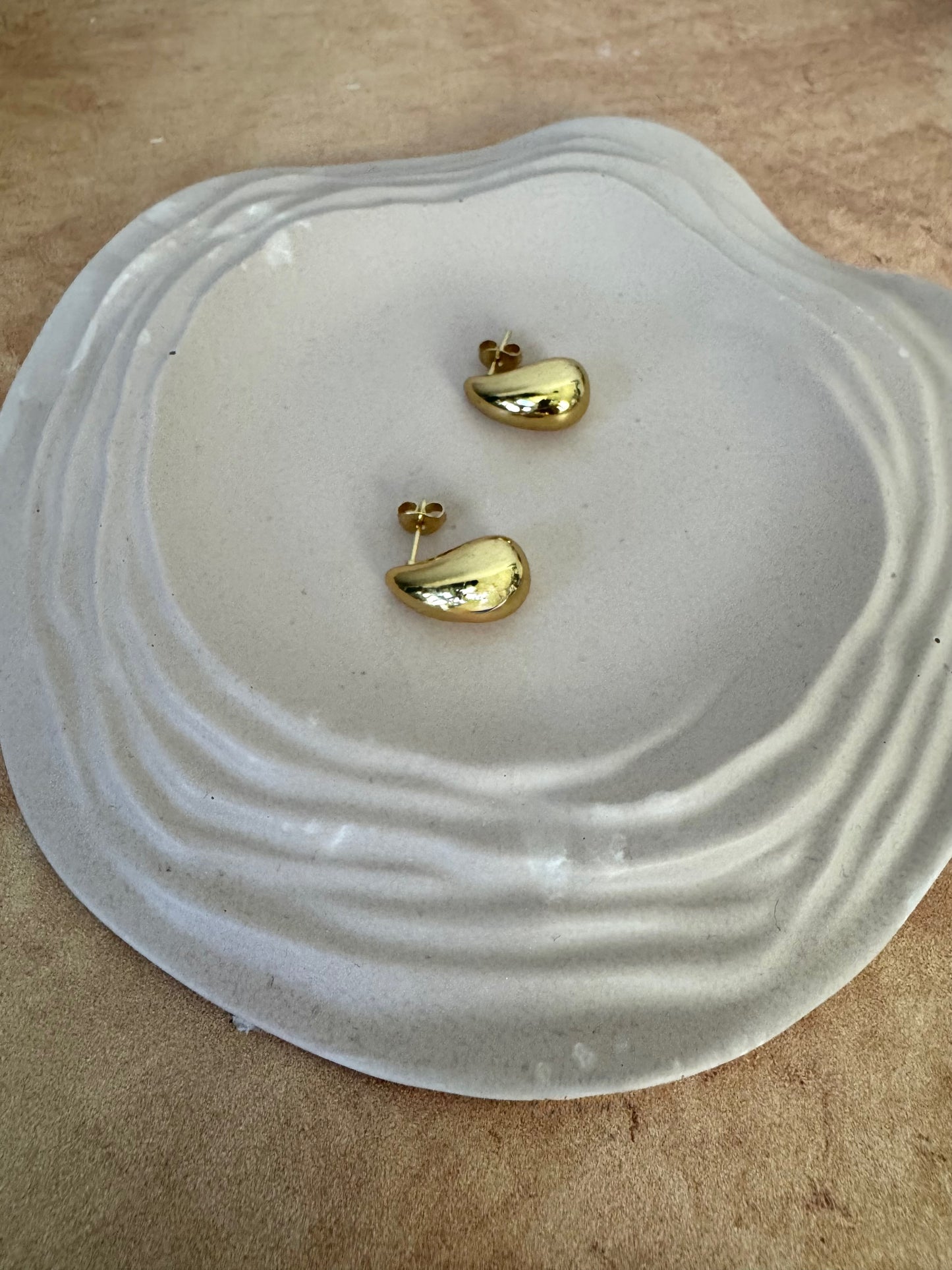 Chunky Mini Teardrop Gold Earrings