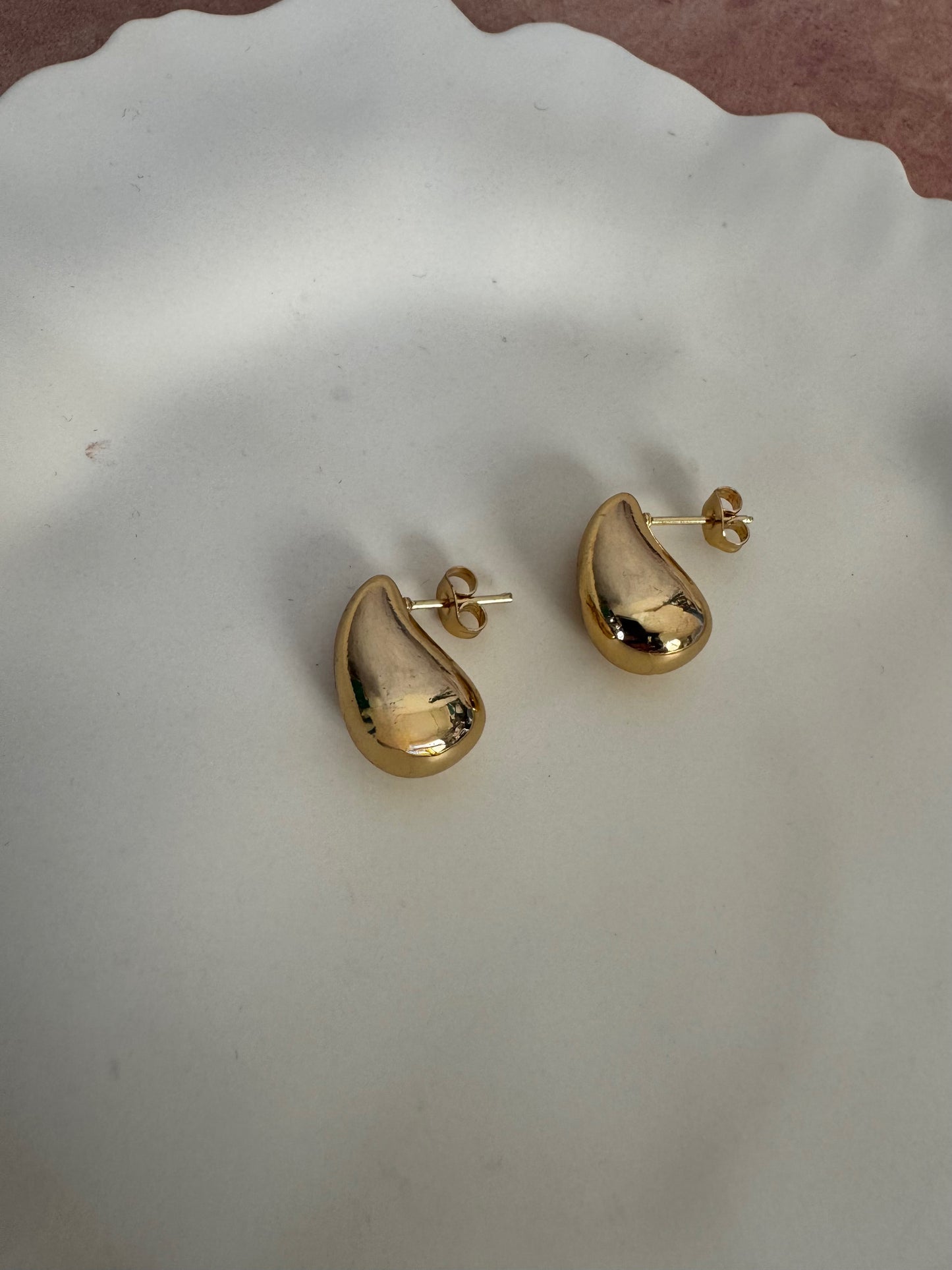 Chunky Mini Teardrop Gold Earrings