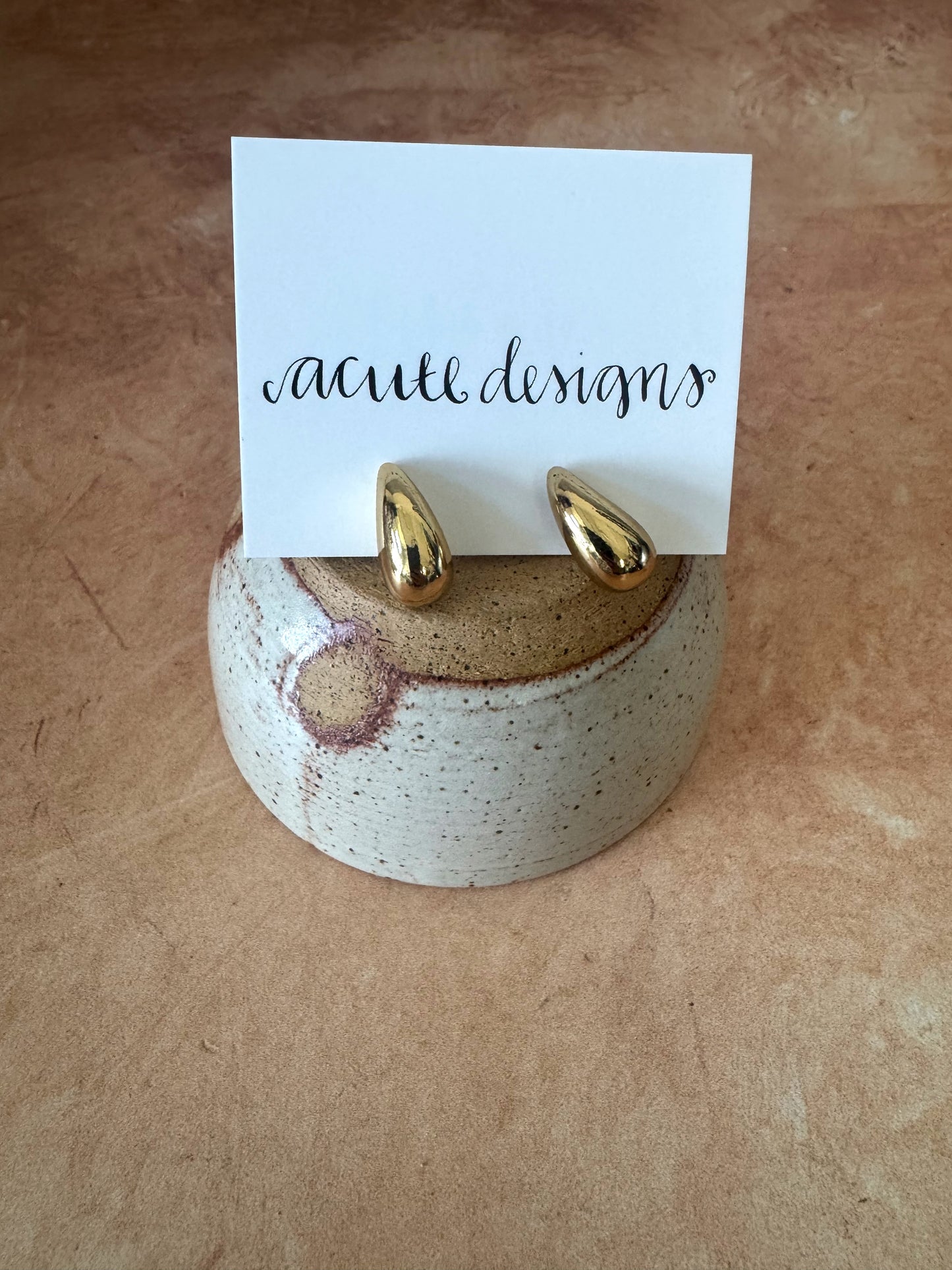Chunky Mini Teardrop Gold Earrings