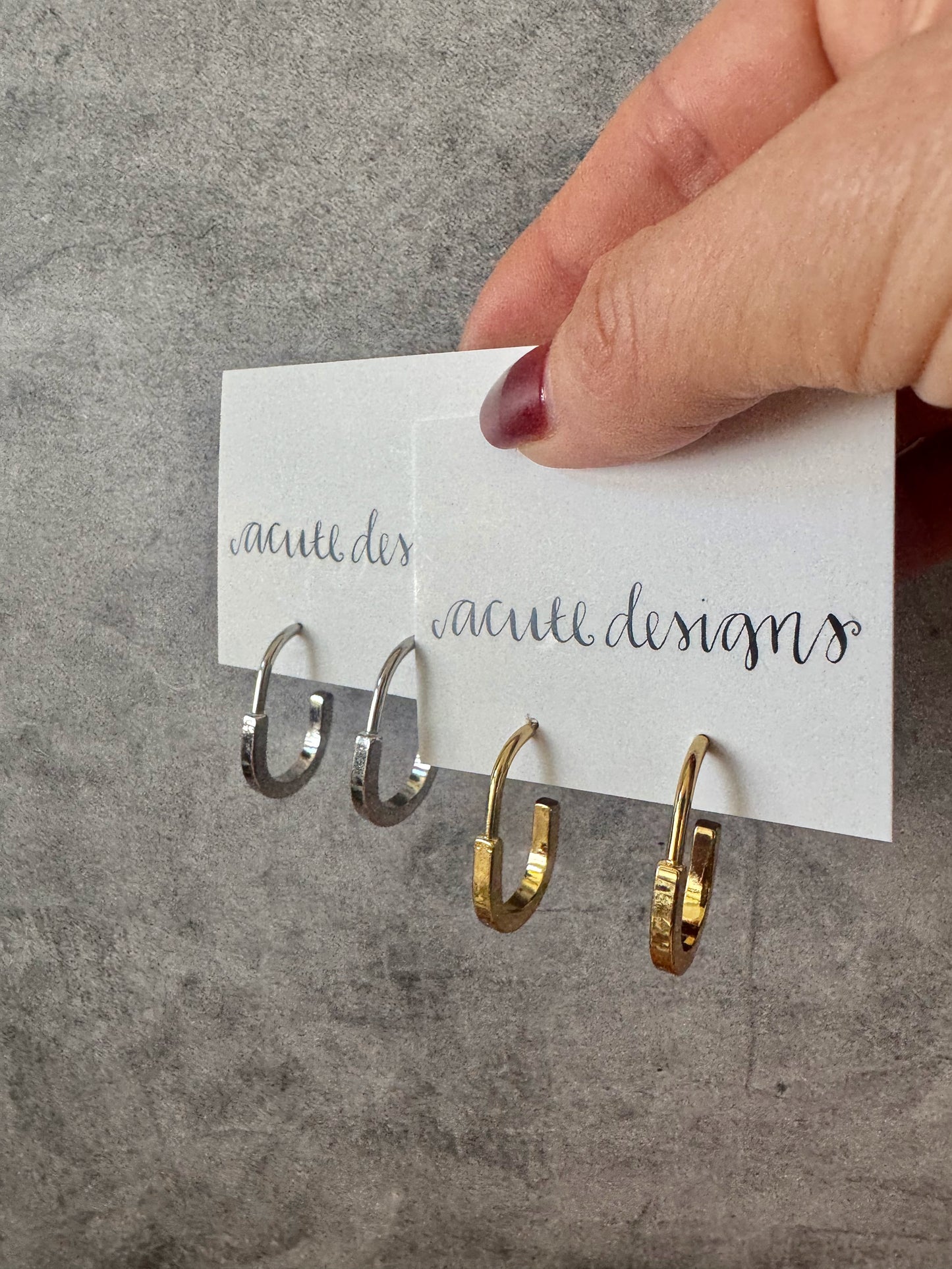 Large Lock Hoops - Gold and Silver Earrings