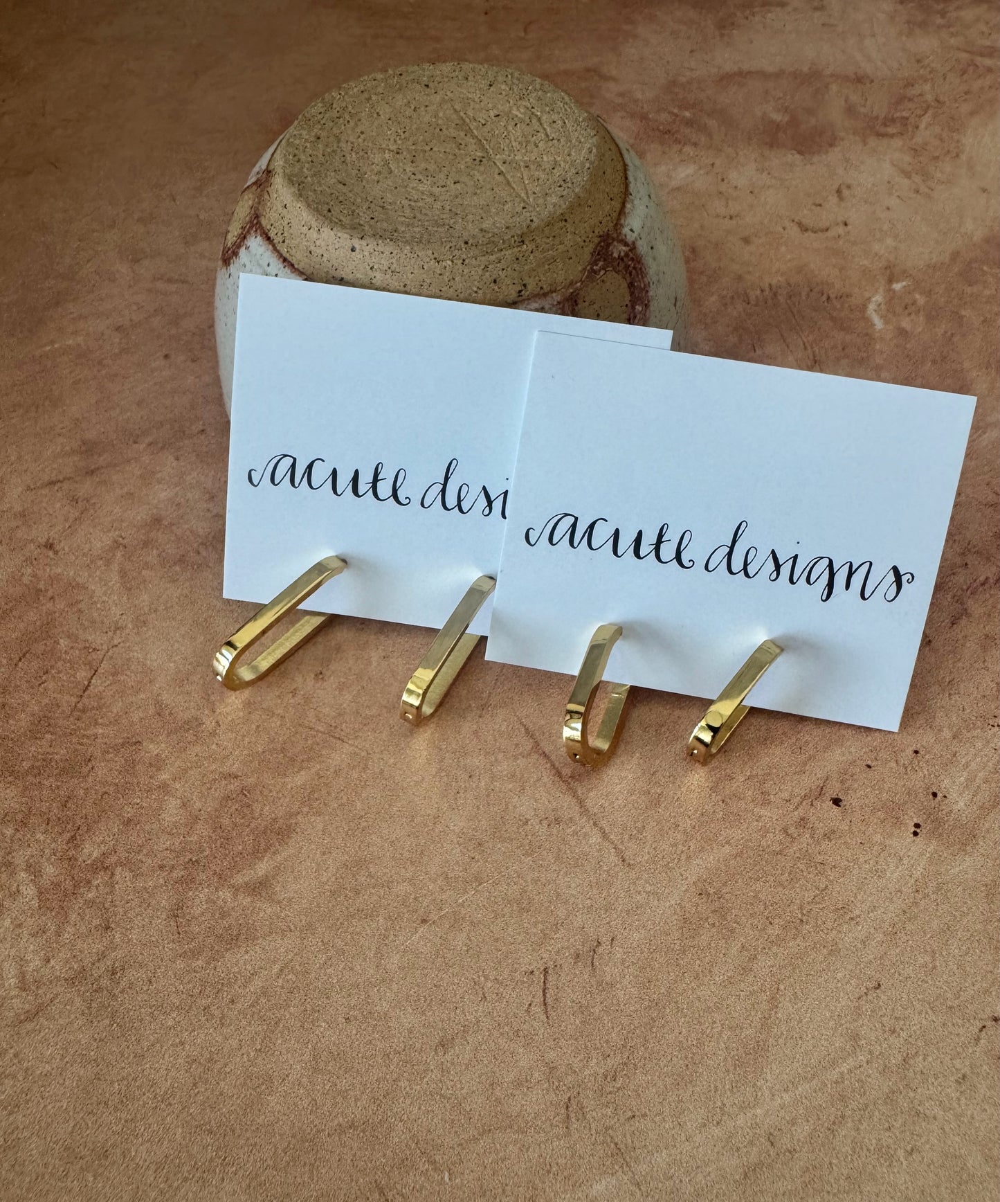Slender Gold Oval Hoop Earrings