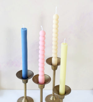 Bubble and Textured Lined Taper Candles, Candlesticks - Soy Wax Candle, Home Decor, boho decor, wedding, holiday decor