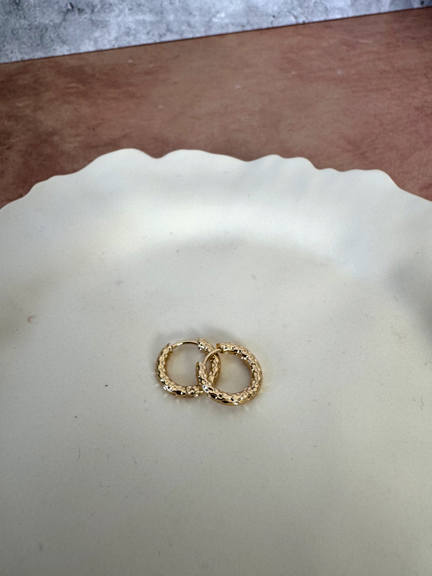 Textured Gold Huggie Hoops