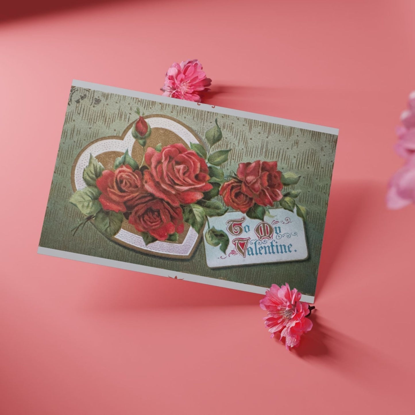 Red Roses Vintage Valentine's Day Card